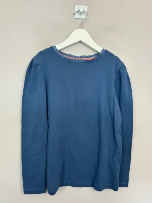 Fat Face Navy Pointelle Top 10-11y