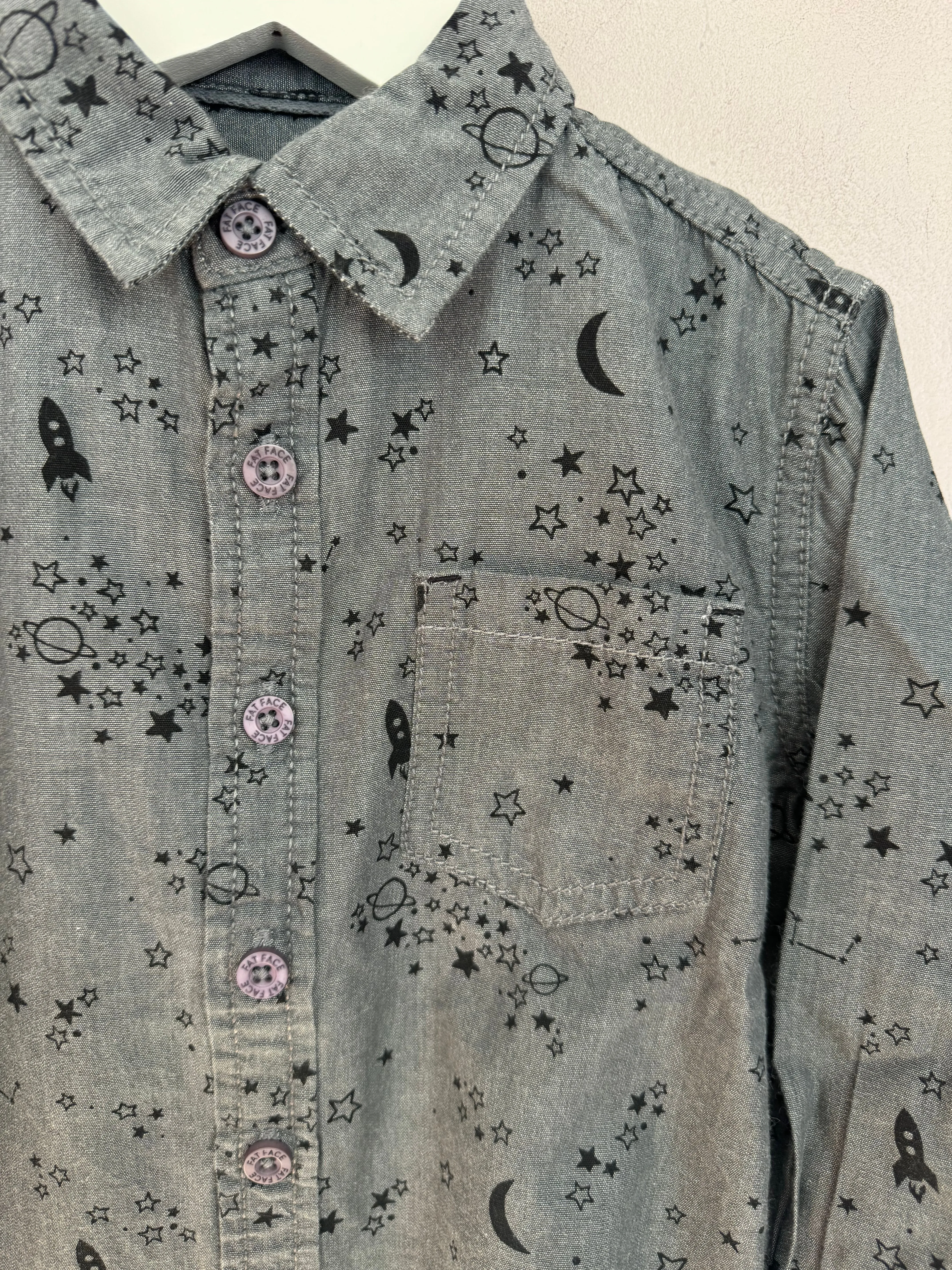 Fat Face Rocket Ship Shirt 2-3y
