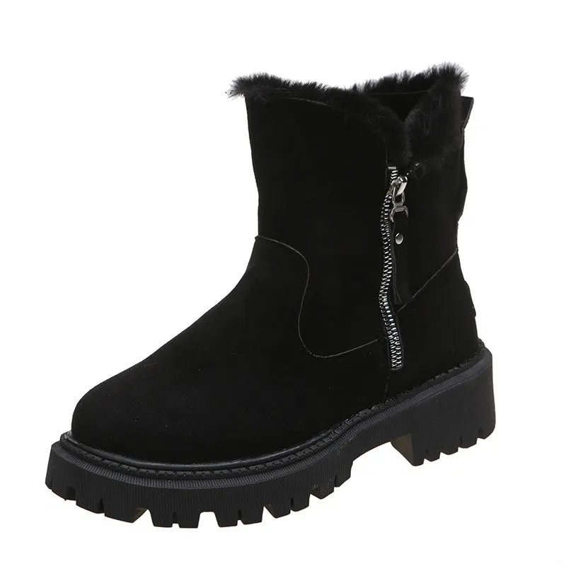 Faux Suede Plush Snow Boots for Women