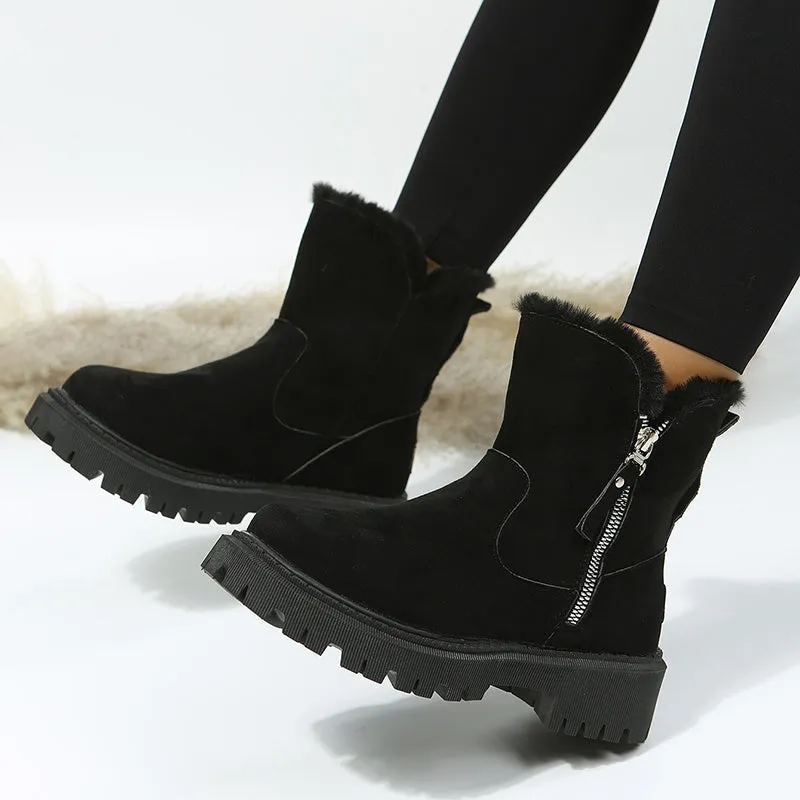 Faux Suede Plush Snow Boots for Women