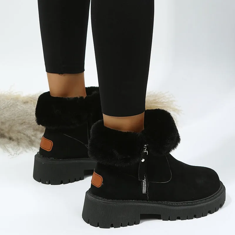 Faux Suede Plush Snow Boots for Women