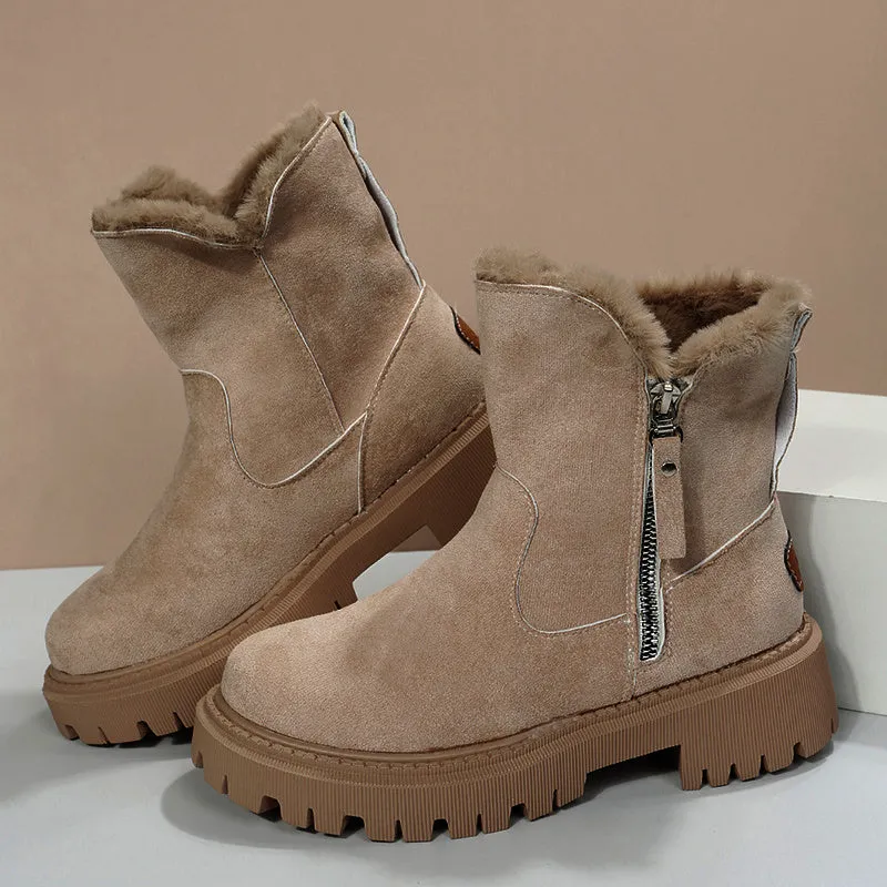 Faux Suede Plush Snow Boots for Women