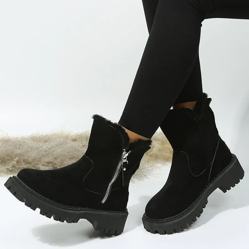 Faux Suede Plush Snow Boots for Women