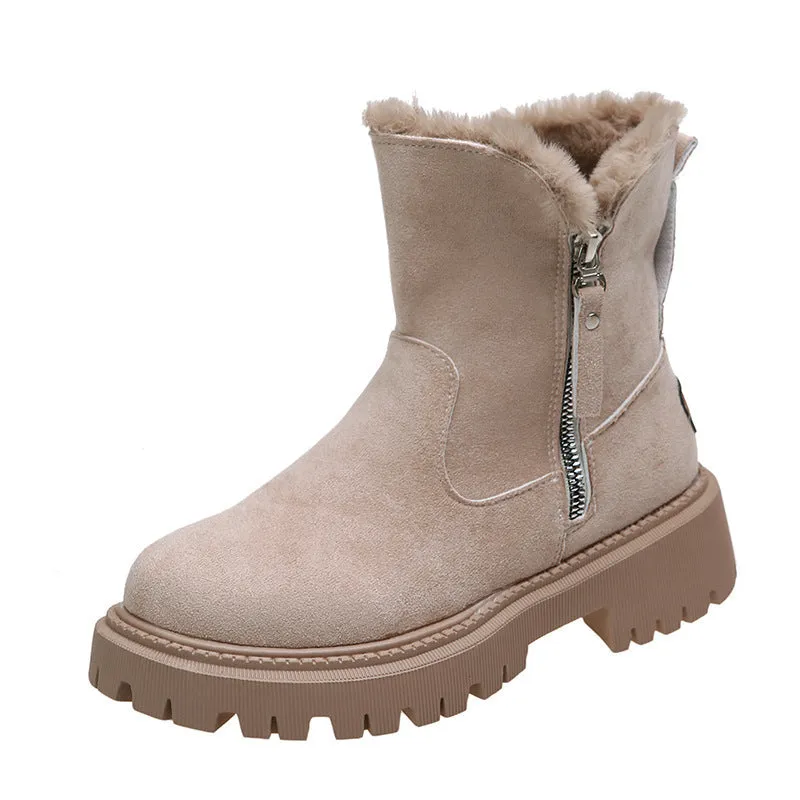 Faux Suede Plush Snow Boots for Women