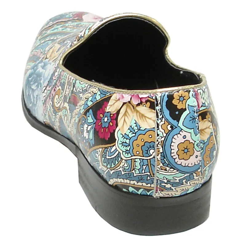FI-6920 Parsley Blue Leather Slip on Loafer Fiesso by Aurelio Garcia