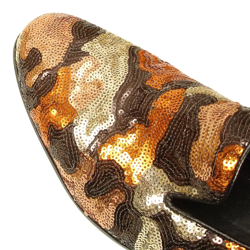 FI-7033 Brown Multi Color Camouflage Sequences Fiesso by Aurelio Garcia Loafer