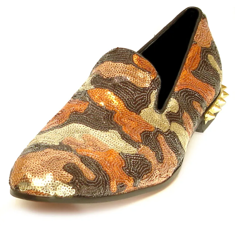 FI-7033 Brown Multi Color Camouflage Sequences Fiesso by Aurelio Garcia Loafer