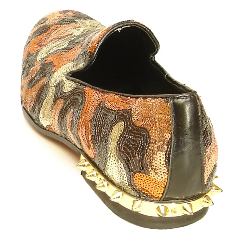 FI-7033 Brown Multi Color Camouflage Sequences Fiesso by Aurelio Garcia Loafer