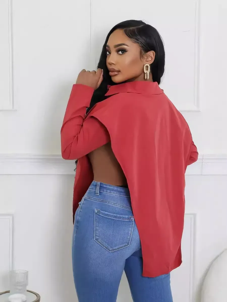 Fierce Attitude Open-Side Long Sleeve Button-Up Shirt