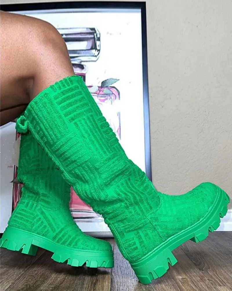 Fuzzy Platform Warm Boots