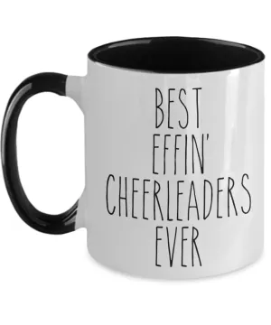 Gift For Cheerleaders Best Effin' Cheerleaders Ever Mug Two-Tone Coffee Cup Funny Coworker Gifts