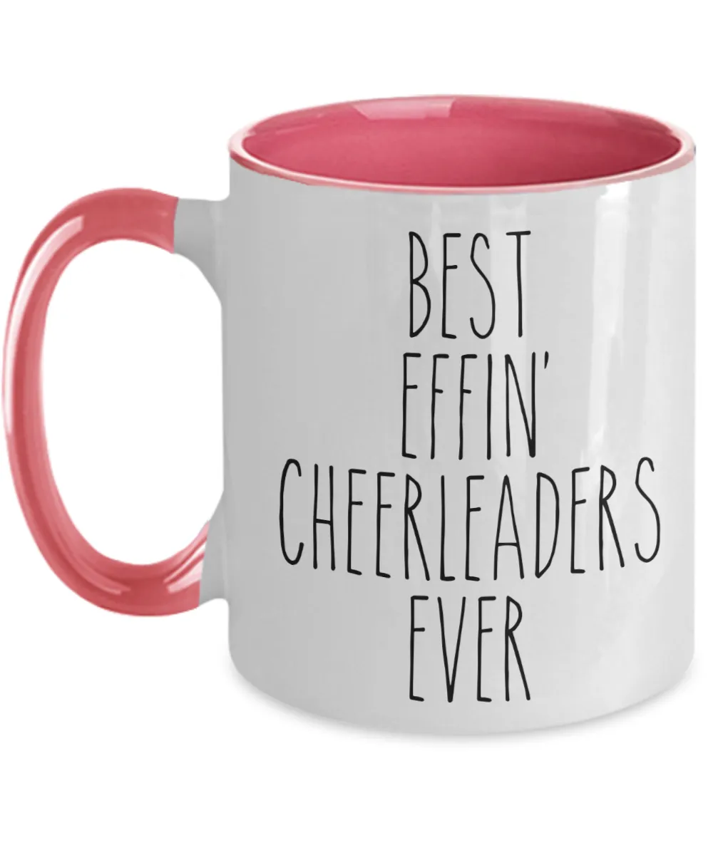 Gift For Cheerleaders Best Effin' Cheerleaders Ever Mug Two-Tone Coffee Cup Funny Coworker Gifts