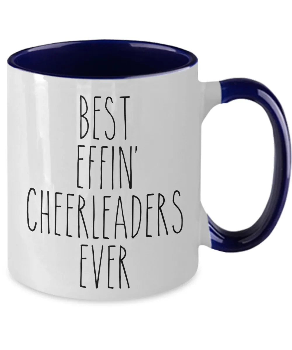 Gift For Cheerleaders Best Effin' Cheerleaders Ever Mug Two-Tone Coffee Cup Funny Coworker Gifts