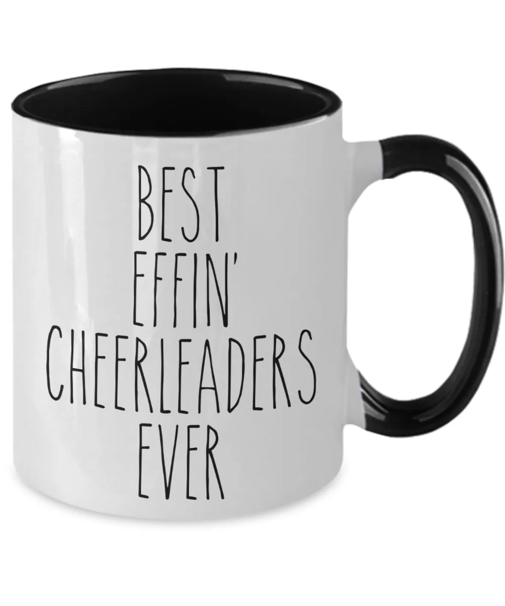 Gift For Cheerleaders Best Effin' Cheerleaders Ever Mug Two-Tone Coffee Cup Funny Coworker Gifts