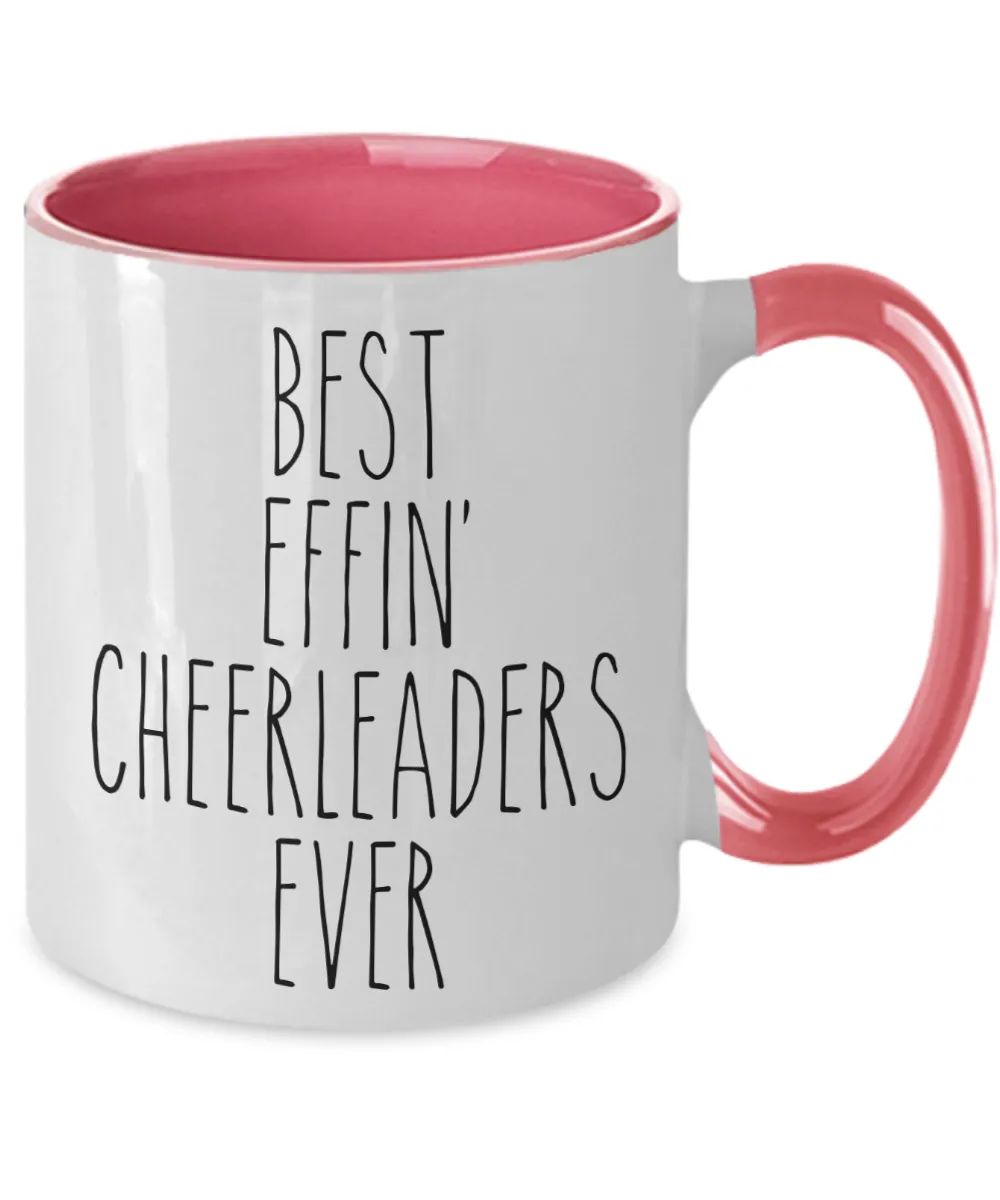 Gift For Cheerleaders Best Effin' Cheerleaders Ever Mug Two-Tone Coffee Cup Funny Coworker Gifts
