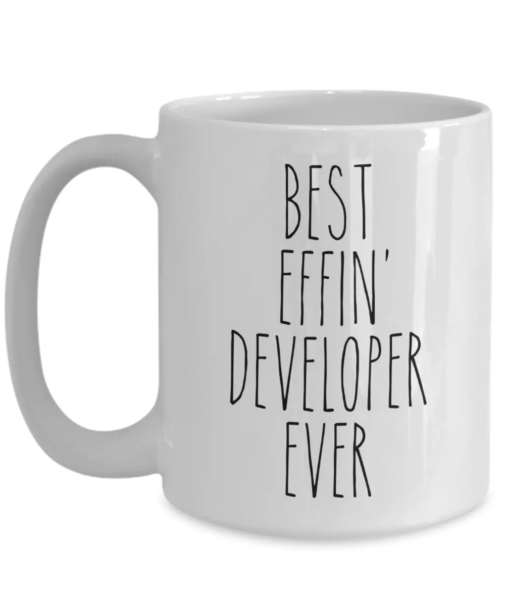 Gift For Developer Best Effin' Developer Ever Mug Coffee Cup Funny Coworker Gifts