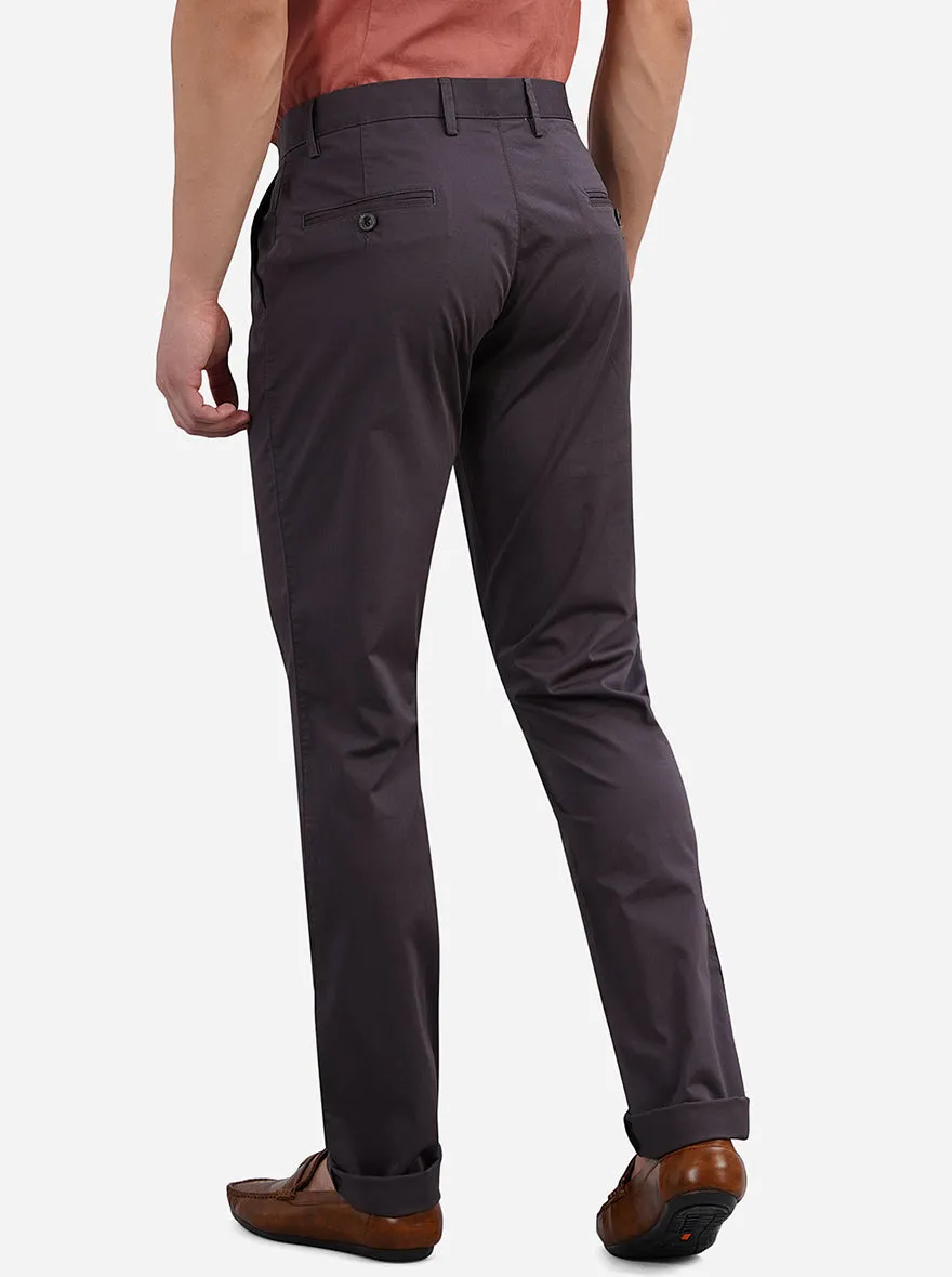 Grey Solid Uno Fit Casual Trouser | JadeBlue