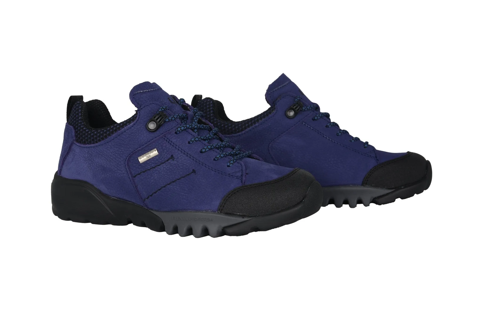 'H-Amiata' women's wide fit (H) waterproof walking sneaker - blue