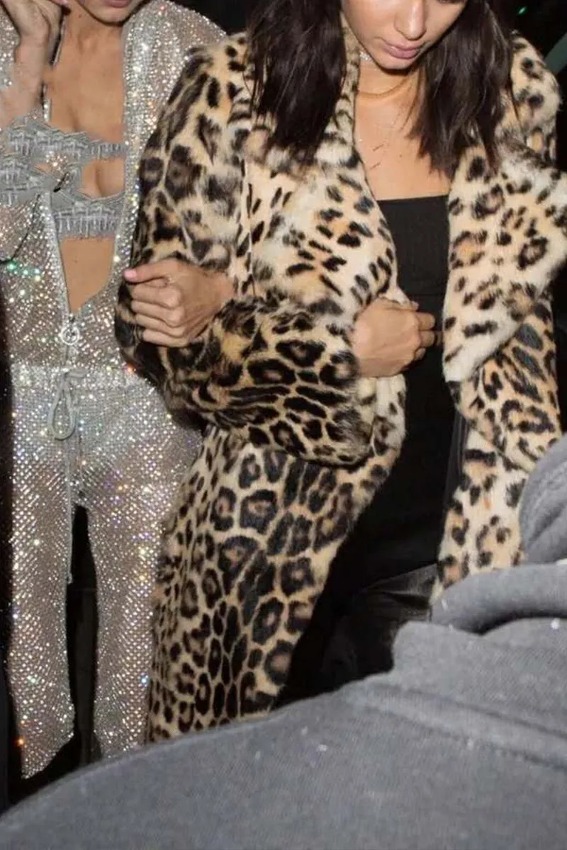HCT1125 Wild Glam Leopard Coat Outerwear
