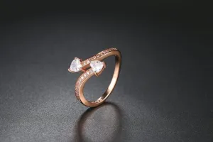 Heart Cut Moissanite Diamond Engagement Ring/10K Solid Rose Gold Ring/Promise Ring/ Gift Propose Ring/stackable ring