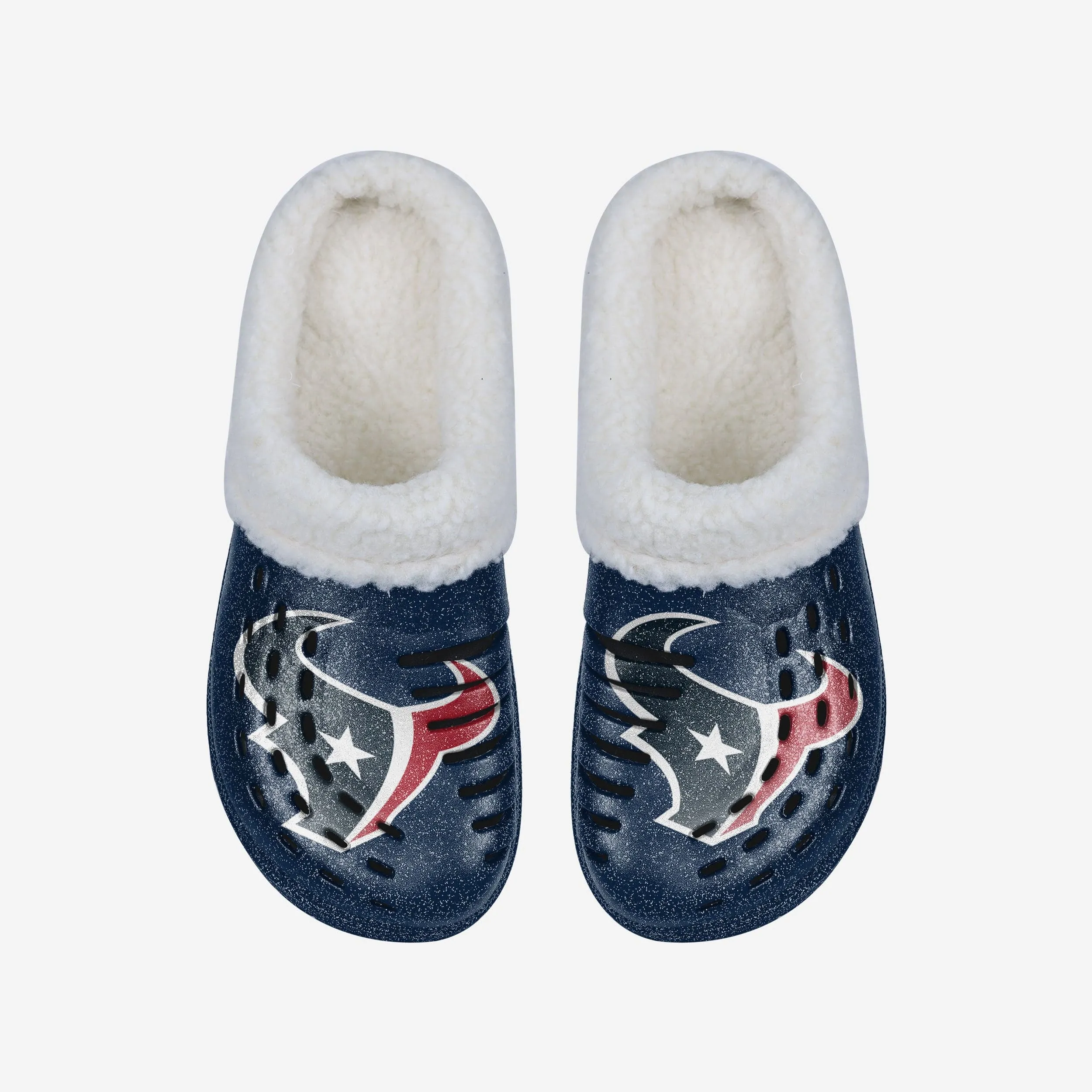 Houston Texans Womens Sherpa Lined Glitter Clog