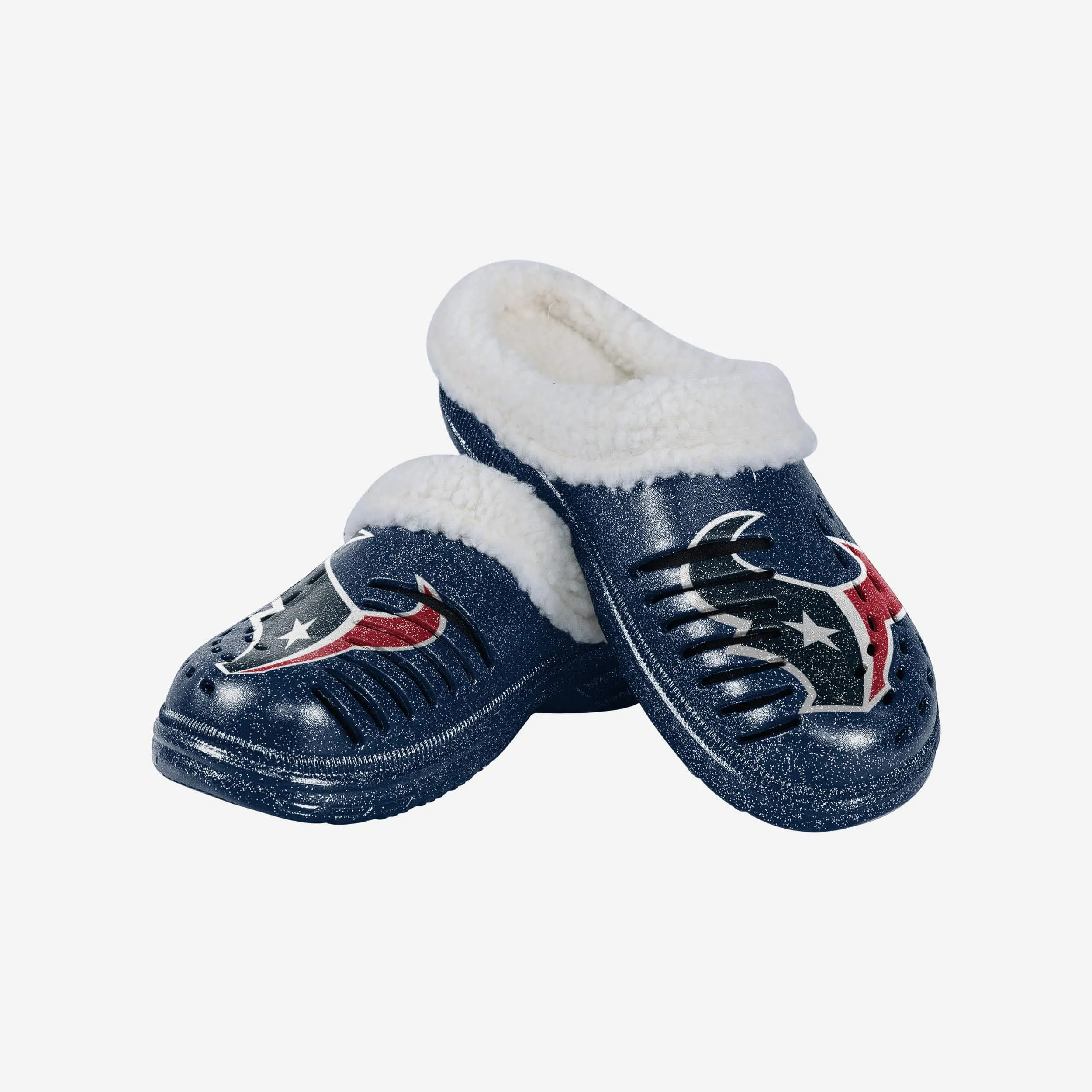 Houston Texans Womens Sherpa Lined Glitter Clog