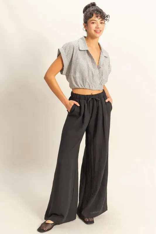 HYFVE Elasticized Waist Wide Leg Pants