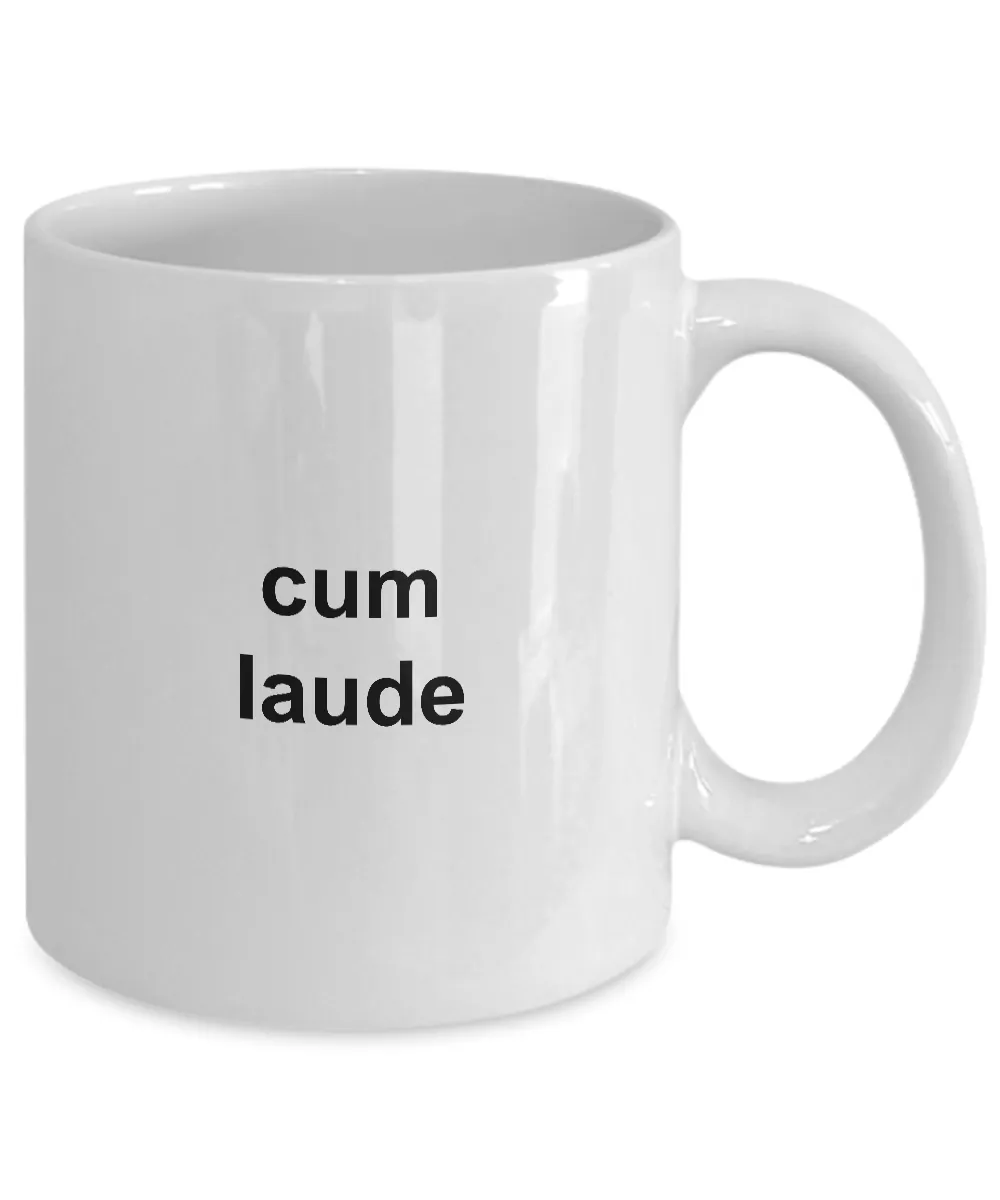 I Graduated College with Honors Graduation Mug - Cum Laude Ceramic Coffee Cup Gift