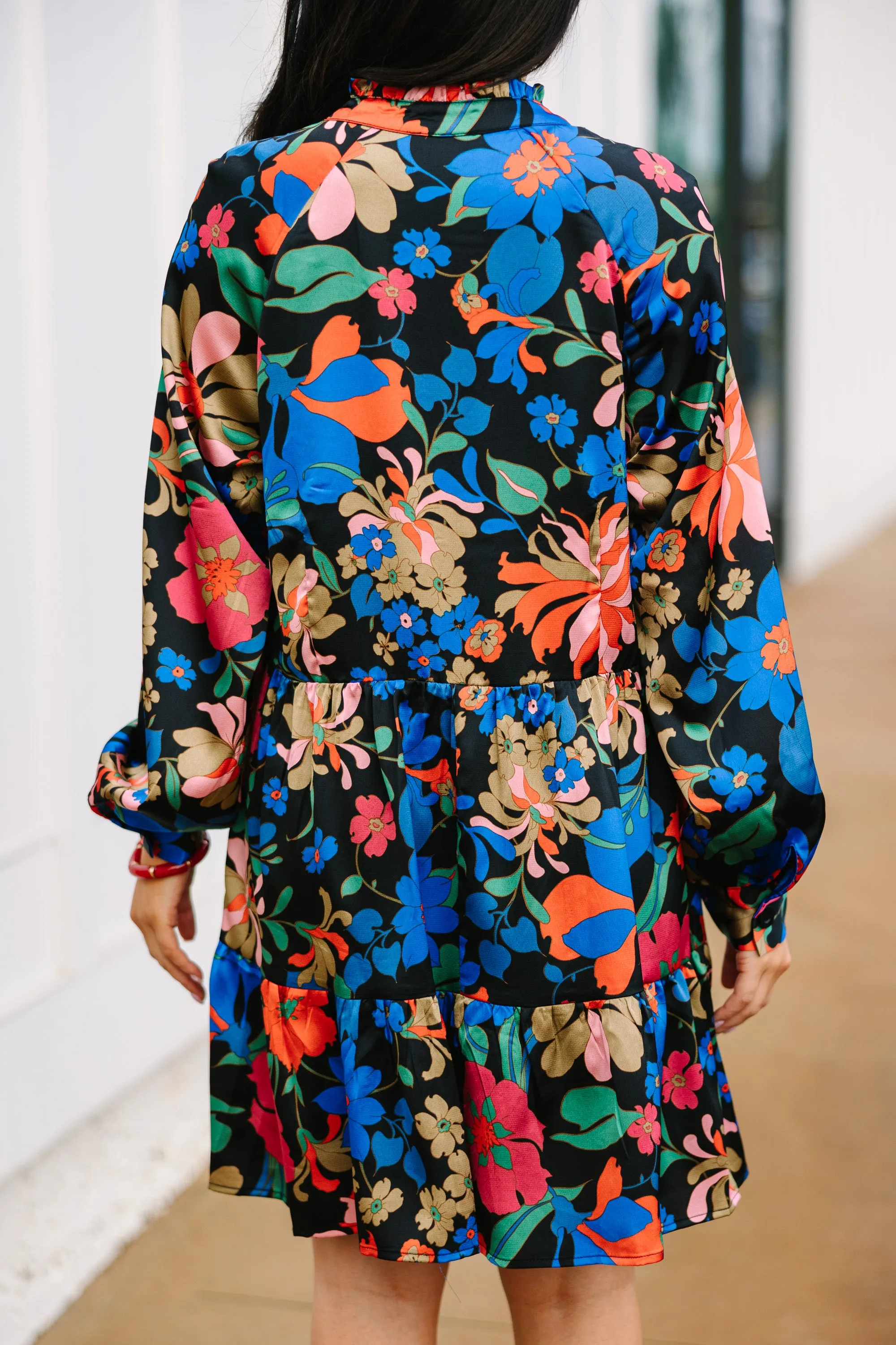 In Your Dreams Black Floral Babydoll Dress