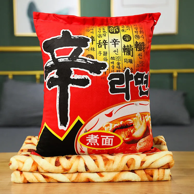 Instant noodles pillow blanket