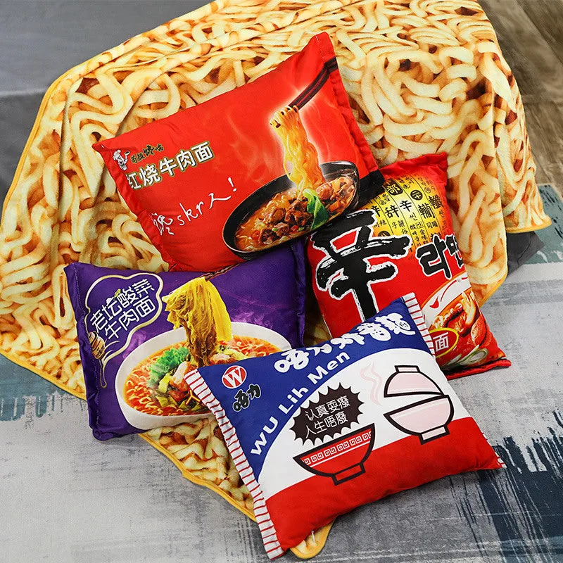 Instant noodles pillow blanket