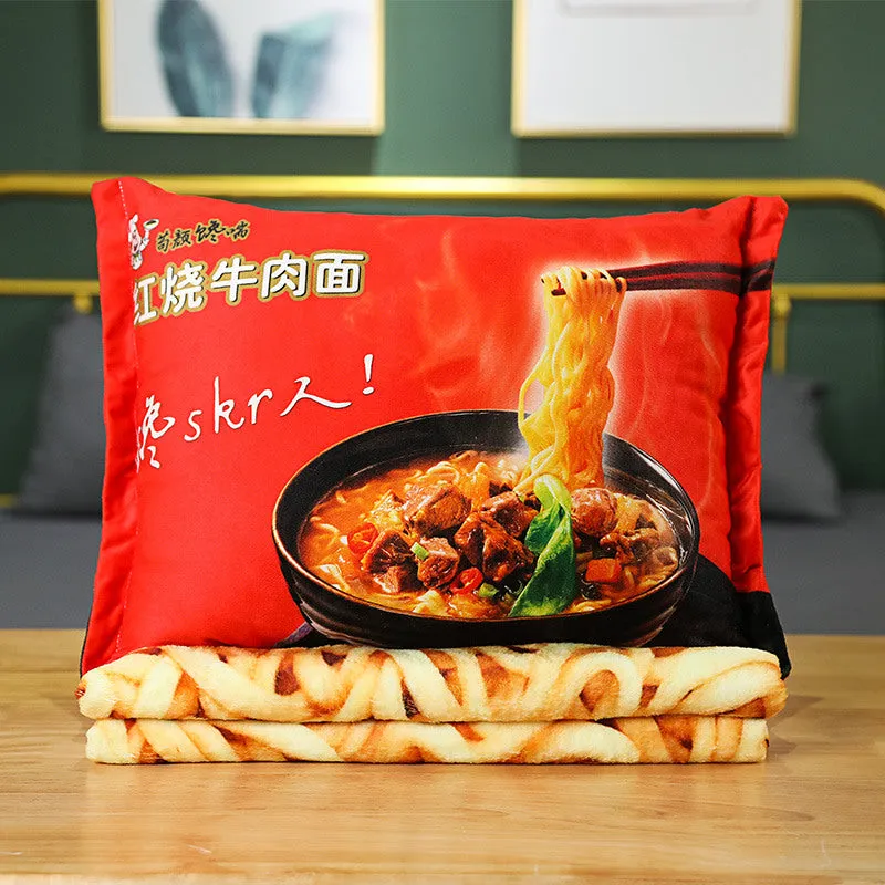 Instant noodles pillow blanket