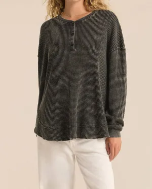 Jax Cozy Waffle Henley Top