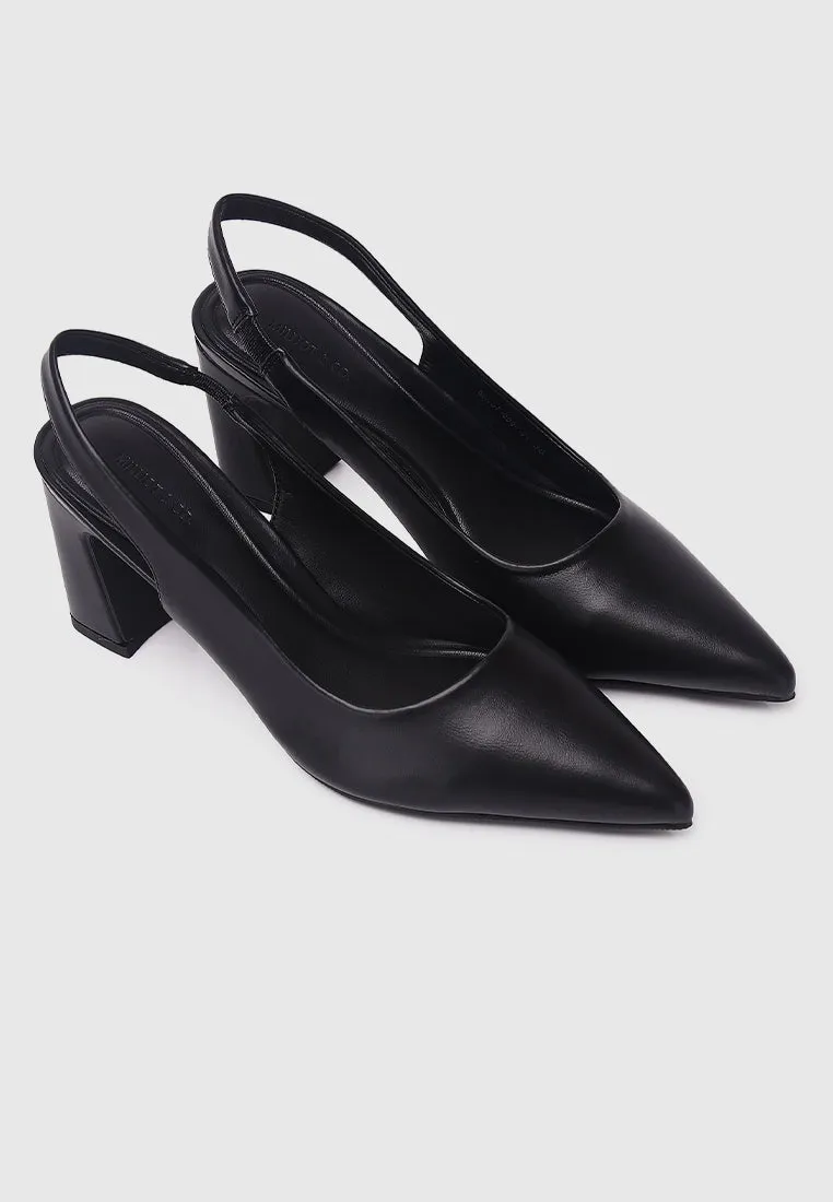 Jirina Slingback Heels (Black)