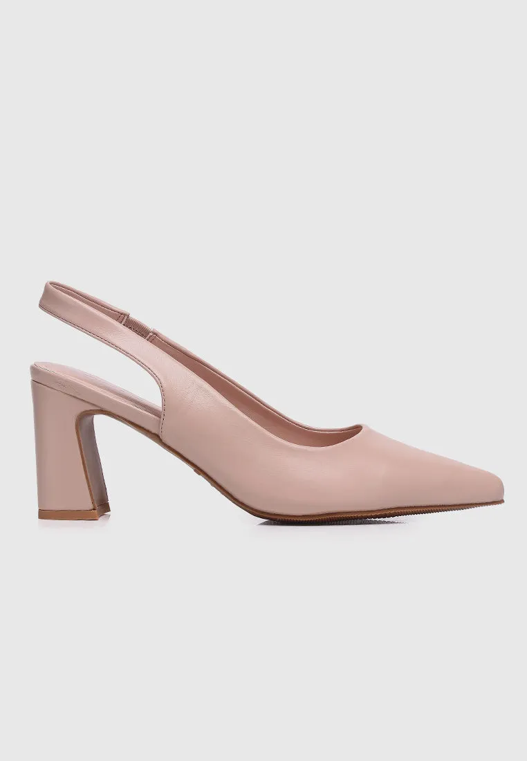 Jirina Slingback Heels (Nude)