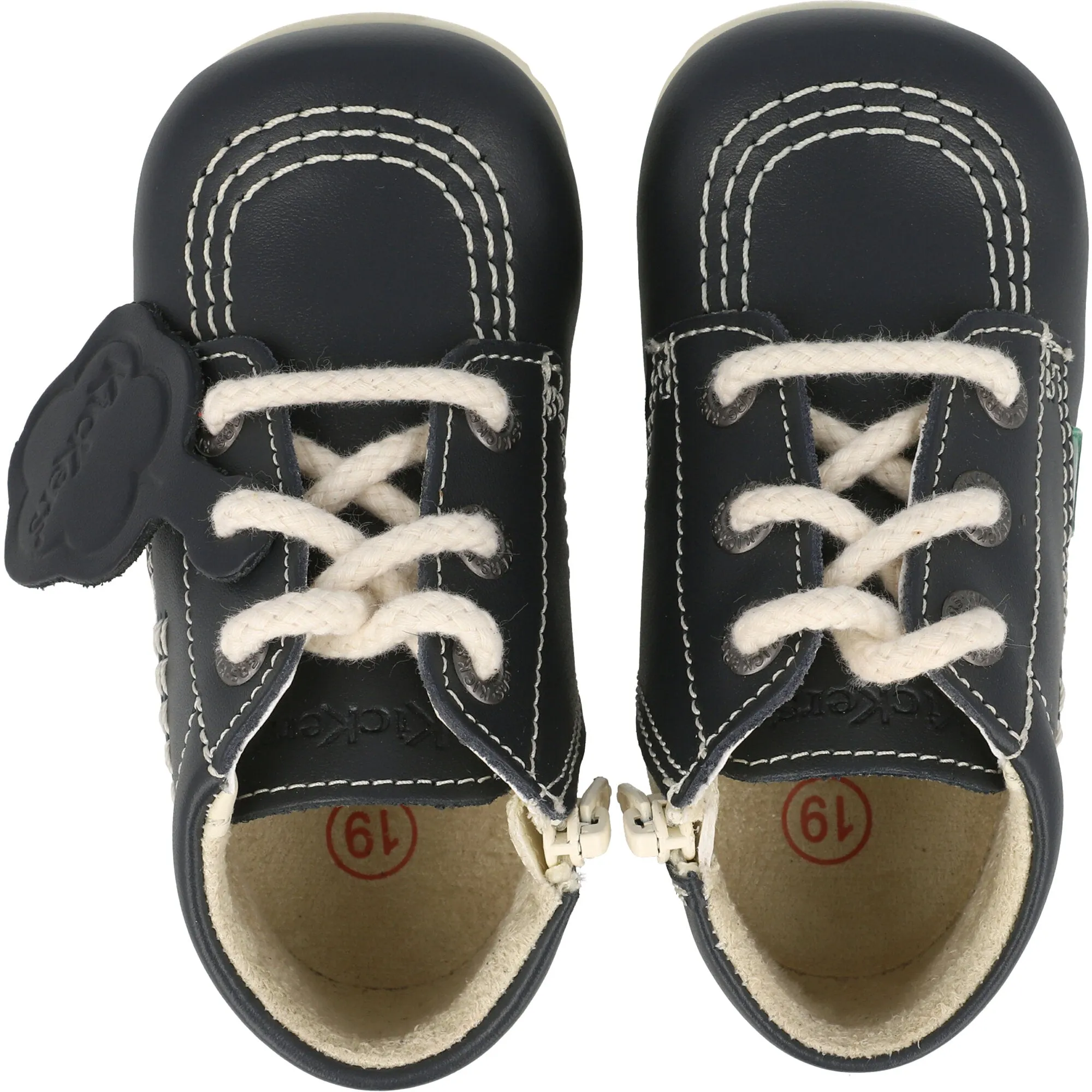 Kickers Kick Hi Navy Pink Leopard Boots for Kids