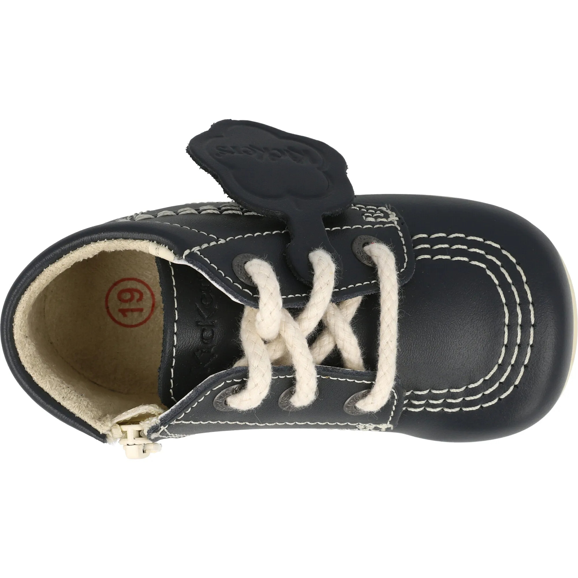 Kickers Kick Hi Navy Pink Leopard Boots for Kids