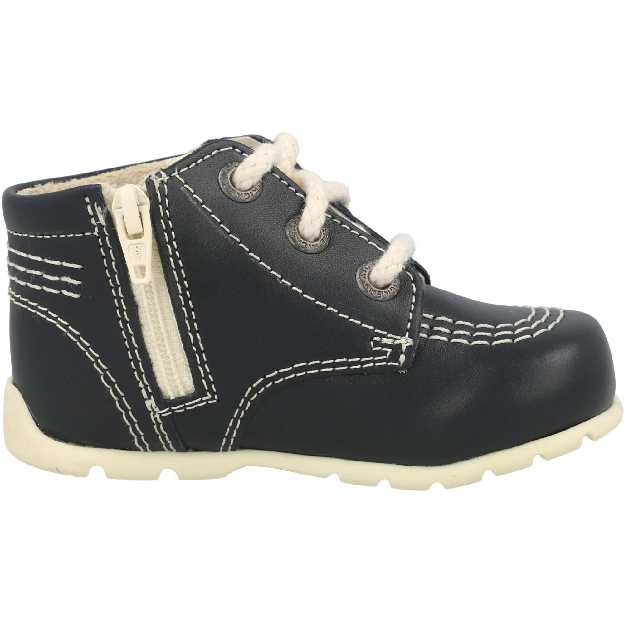 Kickers Kick Hi Navy Pink Leopard Boots for Kids