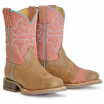 Kid's Tin Haul Split Horse Boots with Horses Sole Handcrafted Brown