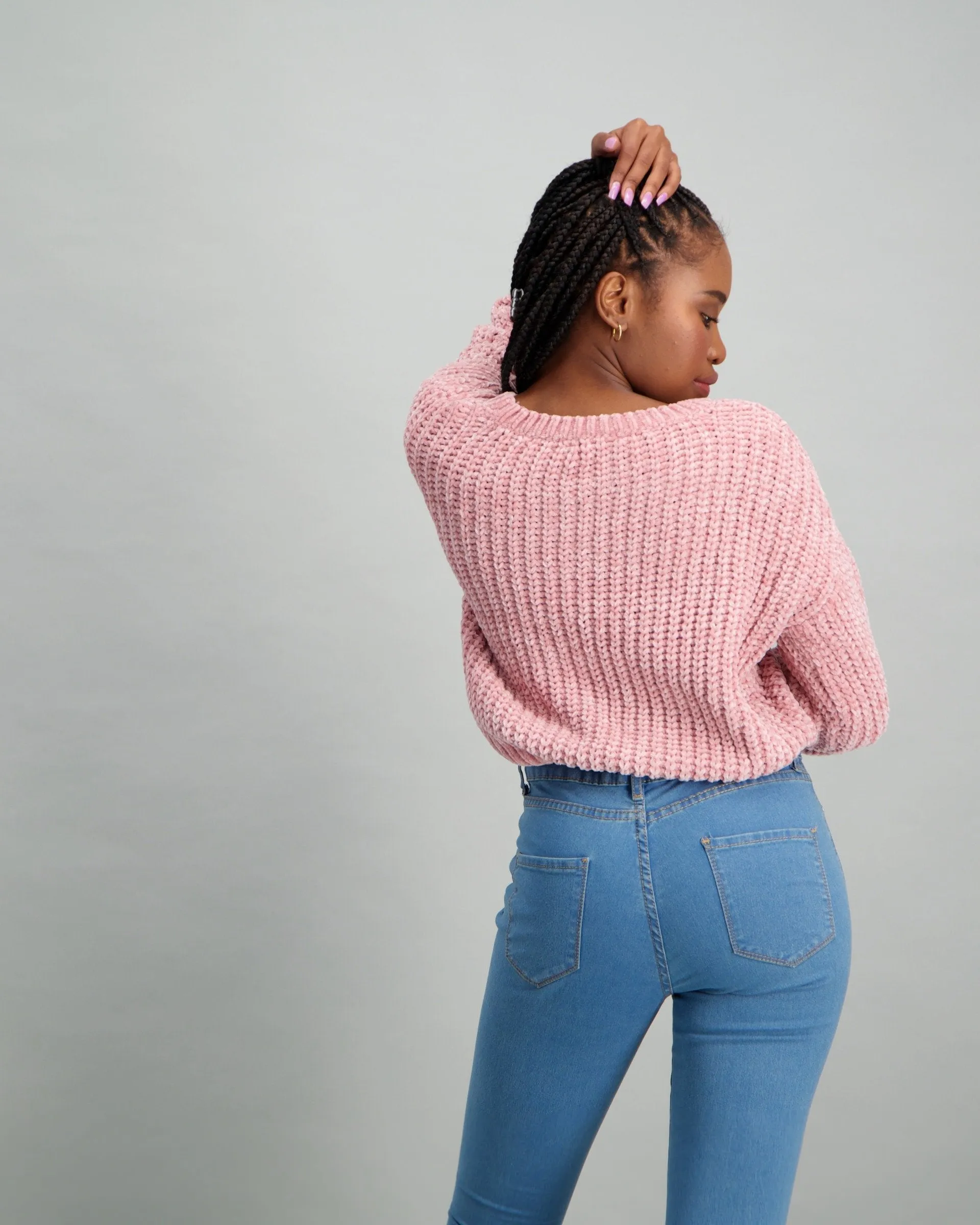 Ladies Chenille Pull Over - Pink