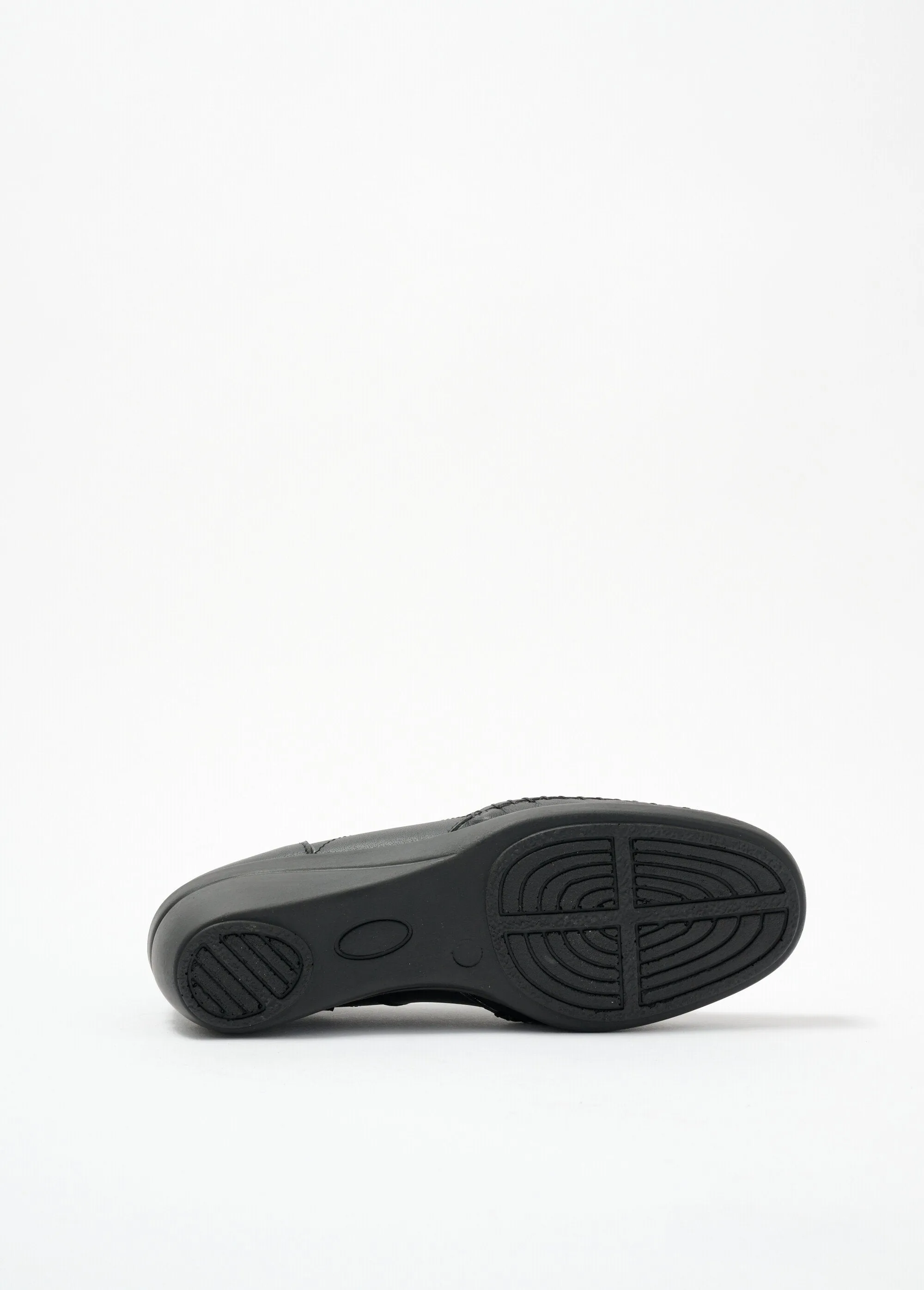 Large-width leather wedge loafers