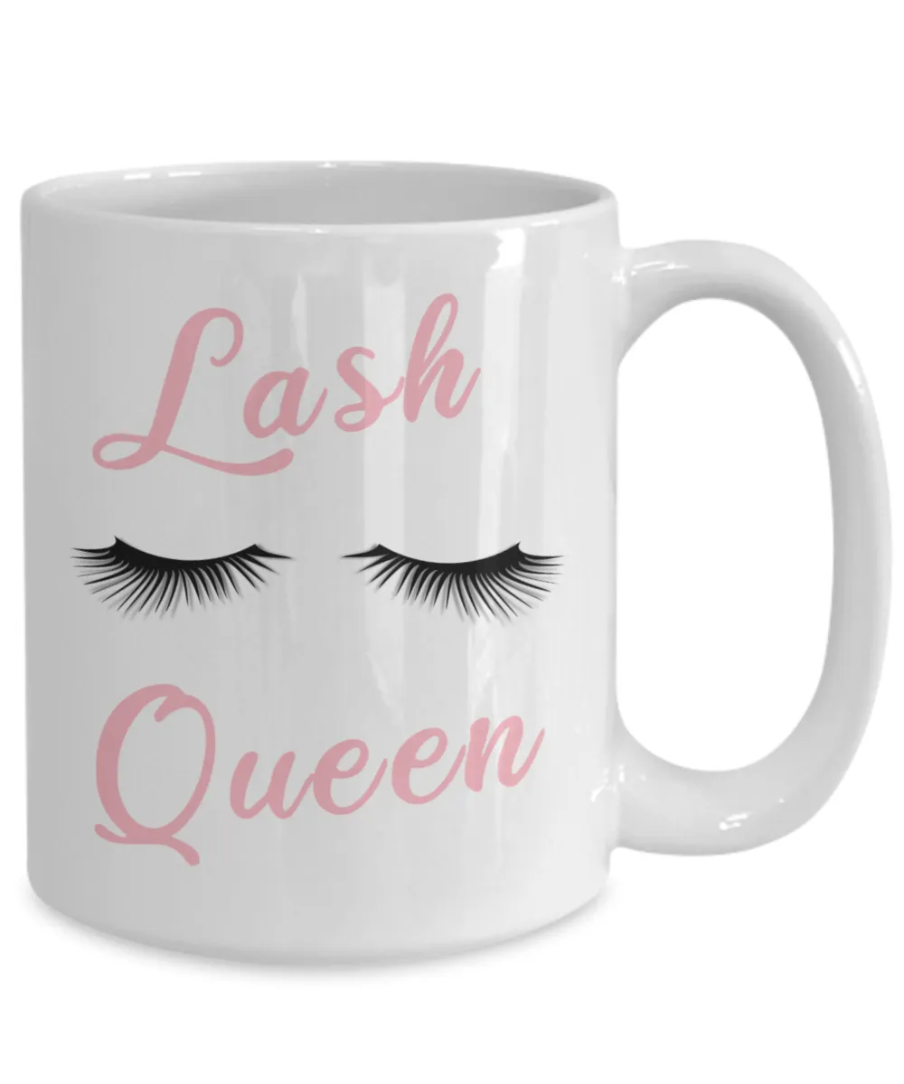 Lash Queen Mug Lash Tech Gift Lashes Technician Coffee Cup Eyelash Artist Gifts