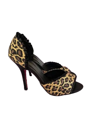 Le Chateau Peep Toe Leopard Ruffle Heels