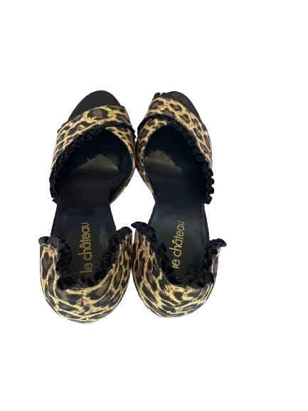 Le Chateau Peep Toe Leopard Ruffle Heels