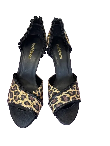 Le Chateau Peep Toe Leopard Ruffle Heels