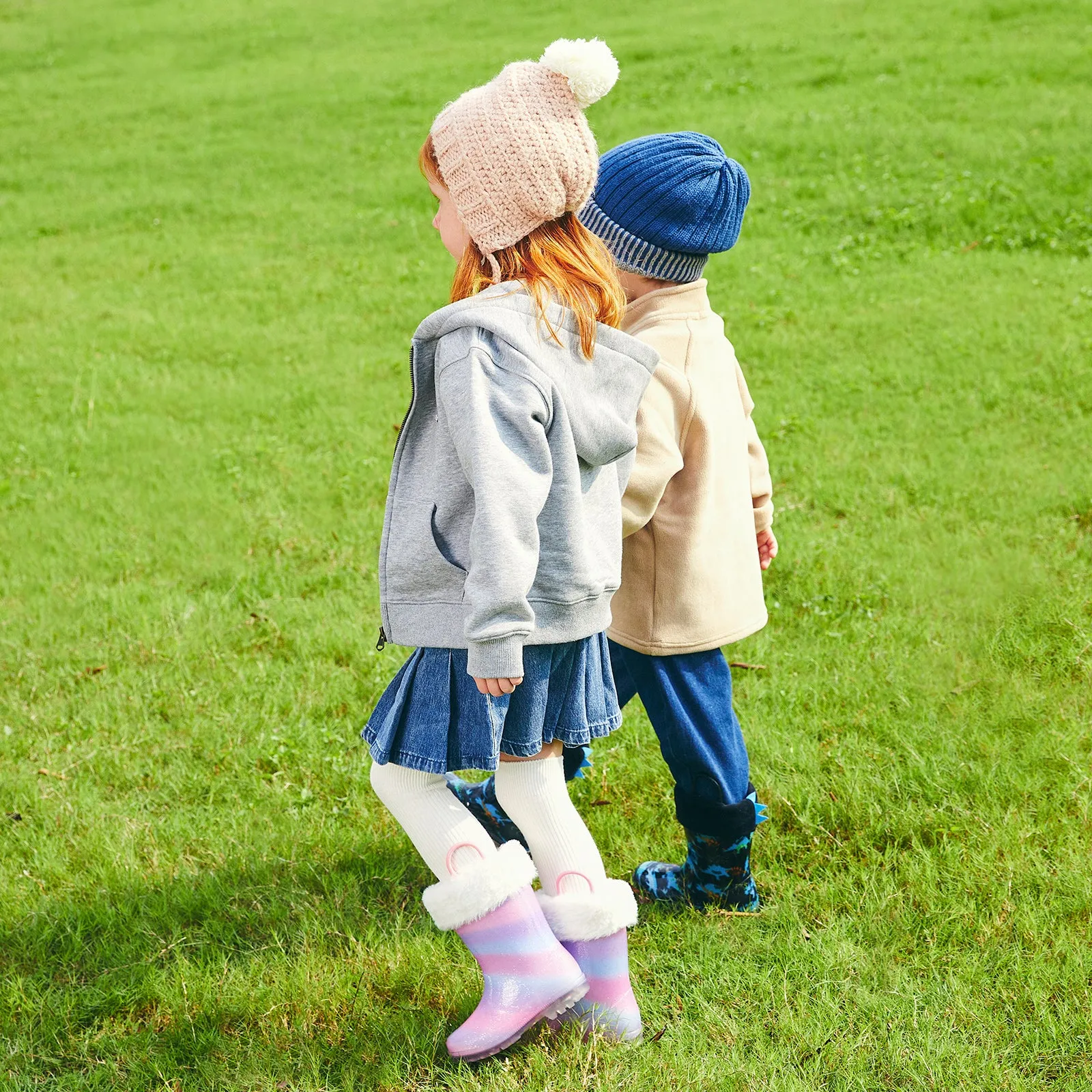 Light Up Warm Kids Rain Boots