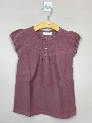Little White Company Plum Cord Dress 3-4y
