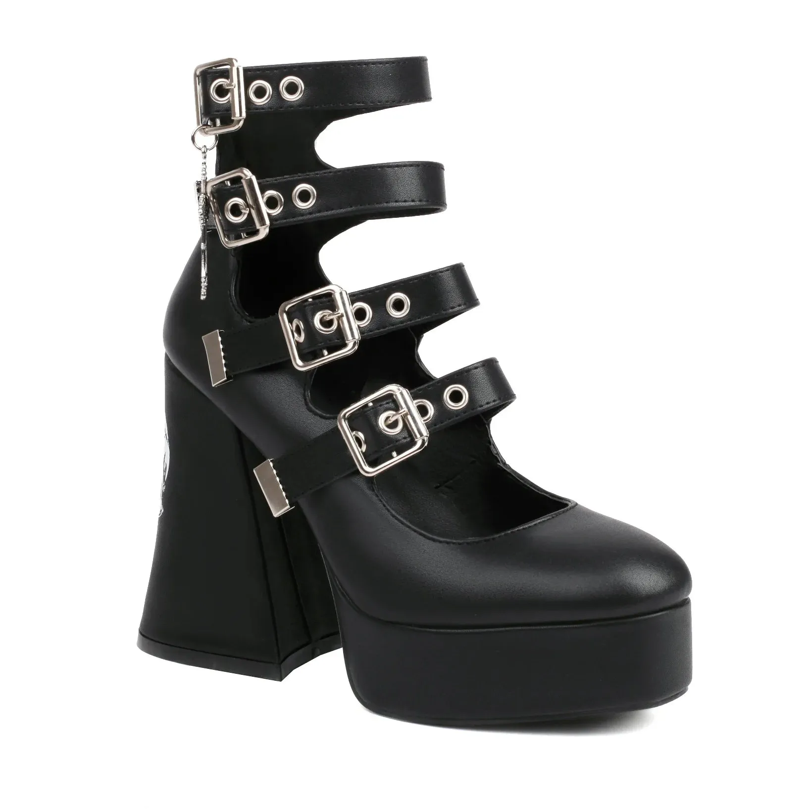 Lolita Cross Skull Rivet High Heels Punk Diablo Gothic Shoe