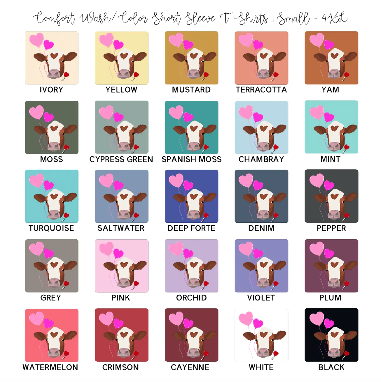 Love Struck Steer ComfortWash/ComfortColor T-Shirt (S-4XL) - Multiple Colors!