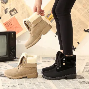 Low heel warm short boots